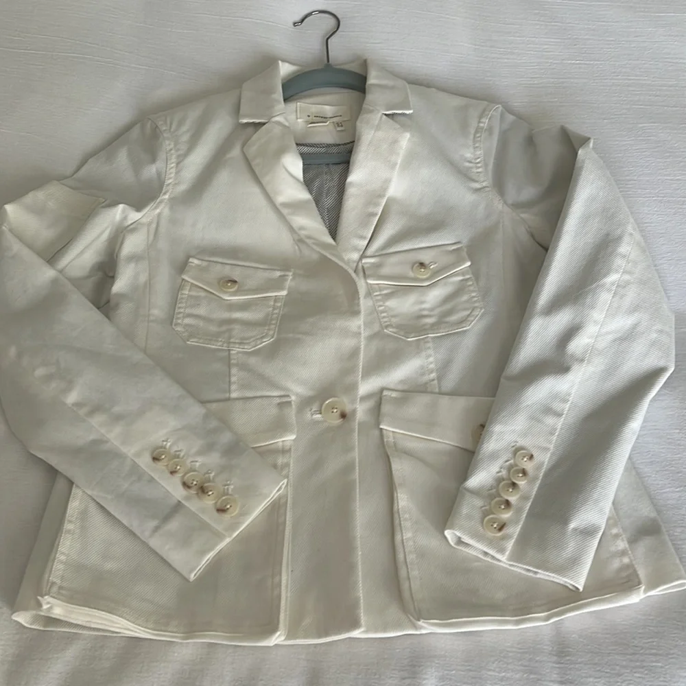 Anthropologie Jacket Fully Lined White Size 2 - Picture 15 of 16